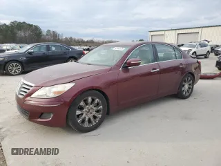 2009 Hyundai Genesis with VIN KMHGC46E79U029173, listed as a Copart auction lot 43185575 with 248,528 mi miles and Salvage Title. Bid and sale history available at carsss.com. Image 1.