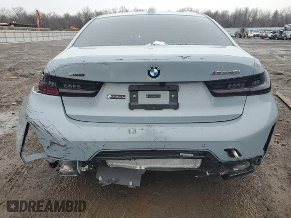2024 BMW 3 Series M340i xDrive with VIN 3MW49FF0XR8E53835, listed as a Copart auction lot 43255935 with 2,569 mi miles and Salvage Title. Bid and sale history available at carsss.com. Image 6.