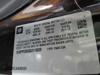 2016 Buick Verano with VIN 1G4PP5SK9G4119928, listed as a Copart auction lot 44798365 with 103,653 mi miles and Salvage Title. Bid and sale history available at carsss.com. Image 12.