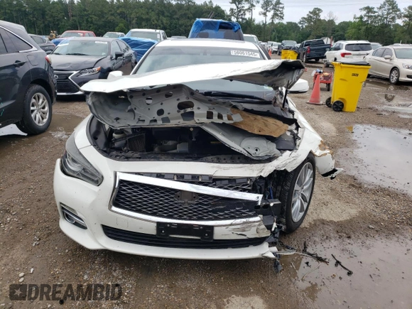 2014 Infiniti Q50 Premium with VIN JN1BV7AP1EM693338, listed as a Copart auction lot 58061545 with 97,290 mi miles and Salvage title. Bid and sale history available at DreamBid. Image 5.