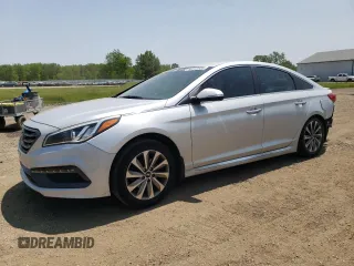 2015 Hyundai Sonata Sport with VIN 5NPE34AFXFH117054, listed as a Copart auction lot 59343635 with 93,679 mi miles and Salvage title. Bid and sale history available at DreamBid. Image 1.