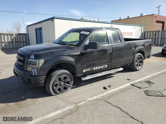 2014 Ford F-150 XL with VIN 1FTEX1CMXEFD08853, listed as a Copart auction lot 49255355 with 175,355 mi miles and Salvage Title. Bid and sale history available at carsss.com. Image 1.