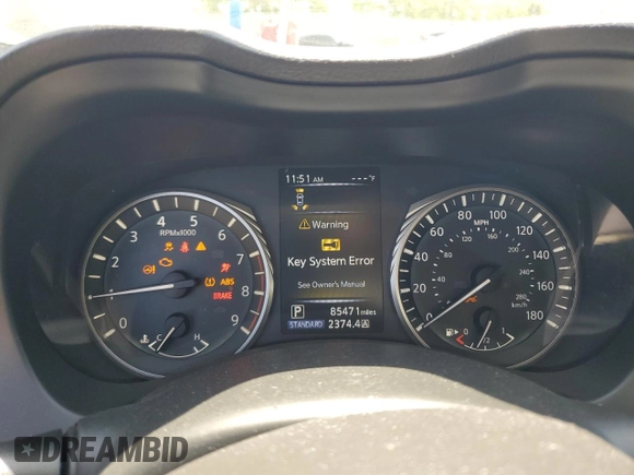 2019 Infiniti Q50 Red Sport 400 with VIN JN1FV7AP4KM761032, listed as a Copart auction lot 57807915 with 85,471 mi miles and Salvage title. Bid and sale history available at DreamBid. Image 9.