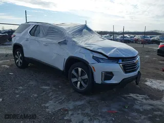 2022 Chevrolet Traverse LT Leather with VIN 1GNEVHKW6NJ130204, listed as a IAAI auction lot 41357252 with 74,938 mi miles. Bid and sale history available at carsss.com. Image 1.