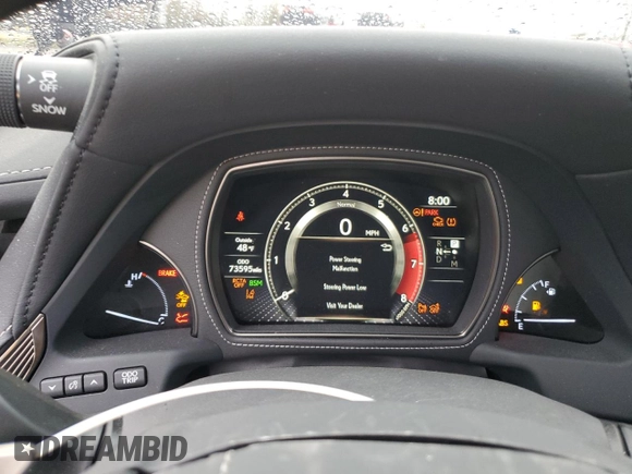 2019 Lexus LS 500 with VIN JTHC51FF1K5005423, listed as a Copart auction lot 80461064 with 73,595 mi miles and Salvage title. Bid and sale history available at DreamBid. Image 9.