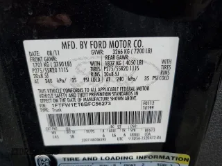 2011 Ford F-150 XLT with VIN 1FTFW1ET6BFC56273, listed as a Copart auction lot 60679755 with 136,912 mi miles and Salvage title. Bid and sale history available at DreamBid. Image 12.
