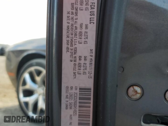 2016 Dodge Challenger SXT with VIN 2C3CDZAG6GH149251, listed as a Copart auction lot 61848075 with 25,383 mi miles and Clean title. Bid and sale history available at DreamBid. Image 12.
