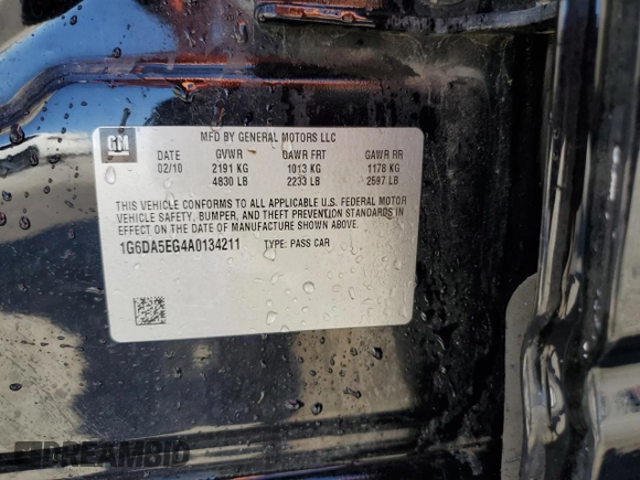 2010 Cadillac CTS with VIN 1G6DA5EG4A0134211, listed as a Copart auction lot 50063475 with 126,841 mi miles and Salvage Title. Bid and sale history available at DreamBid. Image 13.