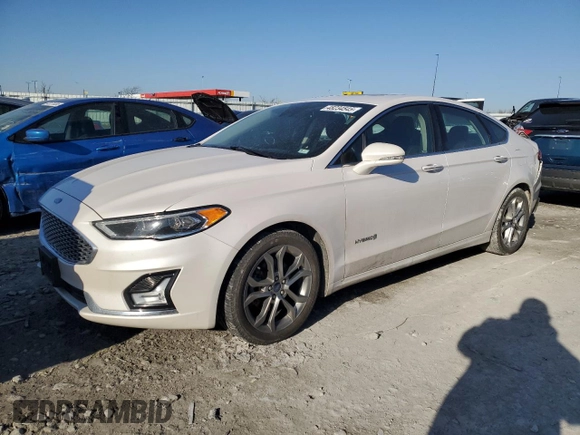 2019 Ford Fusion Hybrid Titanium with VIN 3FA6P0RU0KR277431, listed as a Copart auction lot 48234545 with 87,043 mi miles and Salvage Title. Bid and sale history available at carsss.com. Image 1.