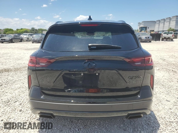 2023 Infiniti QX50 Sport with VIN 3PCAJ5FB0PF115250, listed as a Copart auction lot 56046004 with 17,100 mi miles and . Bid and sale history available at DreamBid. Image 6.
