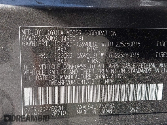2024 Toyota RAV4 Hybrid XSE with VIN JTME6RFV0RJ041313, listed as a IAAI auction lot 42283581 with 25,096 mi miles and . Bid and sale history available at DreamBid. Image 9.