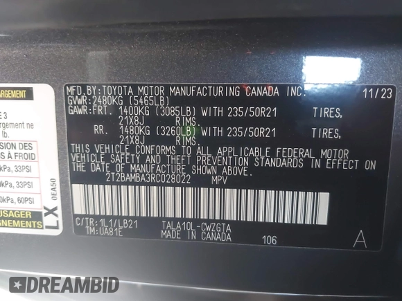 2024 Lexus RX 350 z VIN 2T2BAMBA3RC028022, wystawiony jako IAAI lot #41709161 z przebiegiem 15 945 mil mil oraz . Historia ofert i sprzedaży dostępna na DreamBid. Obrazek 9.