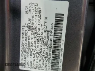 2024 Honda Odyssey Touring with VIN 5FNRL6H80RB001448, listed as a Copart auction lot 54790165 with 13,716 mi miles and Salvage Title. Bid and sale history available at carsss.com. Image 13.
