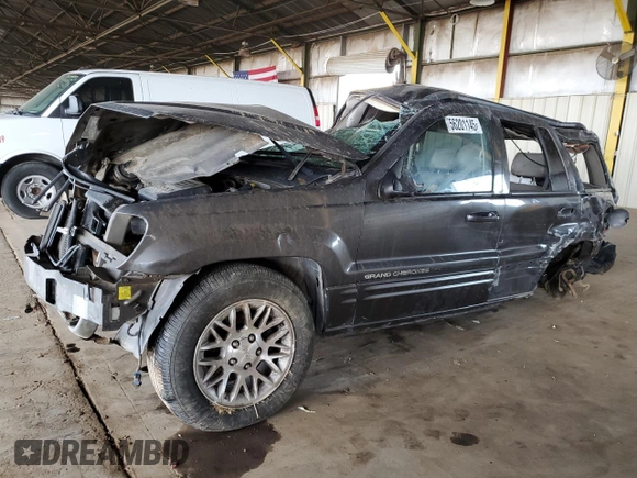 2002 Jeep Grand Cherokee Limited with VIN 1J8GX58N72C294837, listed as a Copart auction lot 56201145 with 218,345 mi miles and Salvage Title. Bid and sale history available at DreamBid. Image 1.