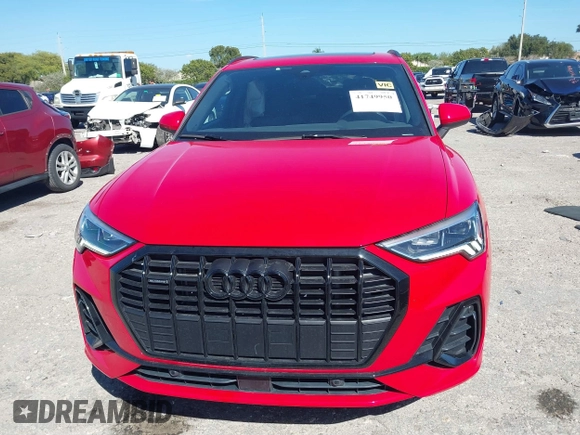 2024 Audi Q3 S line Premium with VIN WA1DECF39R1057403, listed as a IAAI auction lot 41749950 with 9,891 mi miles. Bid and sale history available at carsss.com. Image 12.