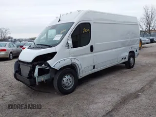 2023 Ram ProMaster Cargo with VIN 3C6LRVDG9PE603061, listed as a IAAI auction lot 41978109 with 12,921 mi miles. Bid and sale history available at carsss.com. Image 2.