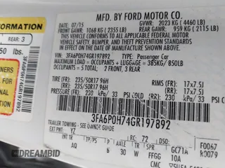 2016 Ford Fusion SE z VIN 3FA6P0H74GR197892, wystawiony jako IAAI lot #42471574 z przebiegiem 185 224 mil mil oraz . Historia ofert i sprzedaży dostępna na DreamBid. Obrazek 9.