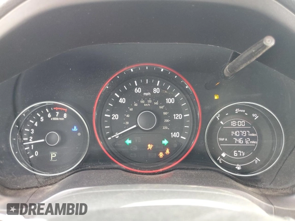 2016 Honda HR-V EX with VIN 3CZRU5H50GM725575, listed as a Copart auction lot 56375515 with 140,797 mi miles and Salvage Title. Bid and sale history available at DreamBid. Image 9.