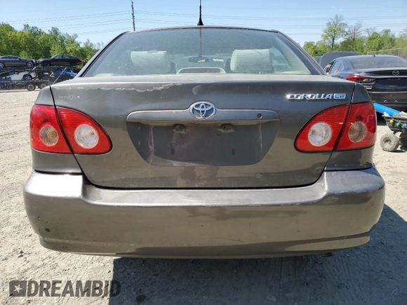 2006 Toyota Corolla CE with VIN 2T1BR32EX6C681260, listed as a Copart auction lot 55210885 with Not Provided miles and Clean Title. Bid and sale history available at DreamBid. Image 6.