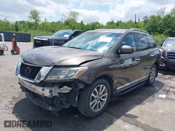 2015 Nissan Pathfinder SL with VIN 5N1AR2MNXFC689849, listed as a IAAI auction lot 42038551 with 165,019 mi miles and . Bid and sale history available at DreamBid. Image 2.