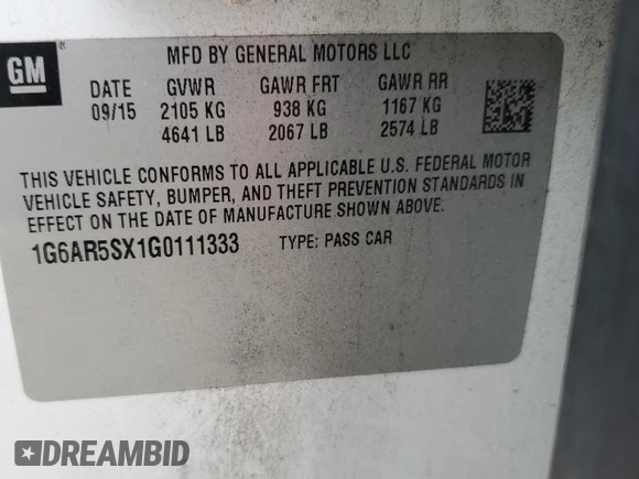 2016 Cadillac CTS Luxury Collection RWD z VIN 1G6AR5SX1G0111333, wystawiony jako Copart lot #54900465 z przebiegiem 107 453 mil mil oraz Szkoda całkowita • Salvage title. Historia ofert i sprzedaży dostępna na DreamBid. Obrazek 12.