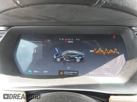 2014 Tesla Model S 60 with VIN 5YJSA1H15EFP43884, listed as a IAAI auction lot 41993180 with 78,305 mi miles and . Bid and sale history available at DreamBid. Image 7.