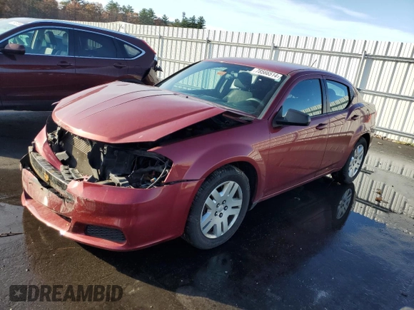 2014 Dodge Avenger SE with VIN 1C3CDZAB4EN188753, listed as a Copart auction lot 78566514 with Not Provided miles and Salvage Title. Bid and sale history available at DreamBid. Image 1.