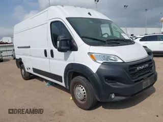 2024 Ram ProMaster Cargo Tradesman with VIN 3C6LRVDG1RE132283, listed as a IAAI auction lot 41938357 with 31,413 mi miles and . Bid and sale history available at DreamBid. Image 1.