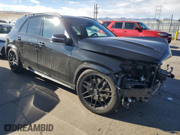 2024 Mercedes-Benz GLE 53 AMG with VIN 4JGFB6BBXRB115904, listed as a Copart auction lot 88603895 with 9,451 mi miles and Salvage title. Bid and sale history available at DreamBid. Image 4.