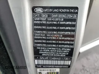 2010 Land Rover Range Rover HSE with VIN SALME1D48AA311735, listed as a Copart auction lot 46500135 with 144,475 mi miles and Clean title. Bid and sale history available at DreamBid. Image 13.