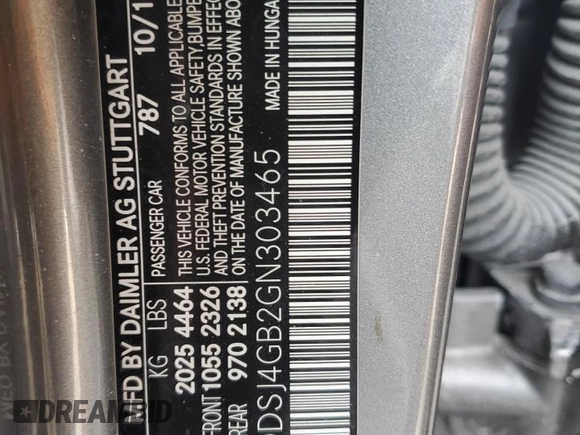 2016 Mercedes-Benz CLA with VIN WDDSJ4GB2GN303465, listed as a Copart auction lot 44525535 with 120,516 mi miles and Salvage Title. Bid and sale history available at carsss.com. Image 15.