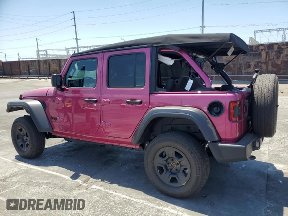 2024 Jeep Wrangler Sport S with VIN 1C4PJXDG5RW318461, listed as a Copart auction lot 54270255 with 5,234 mi miles and Salvage title. Bid and sale history available at DreamBid. Image 2.