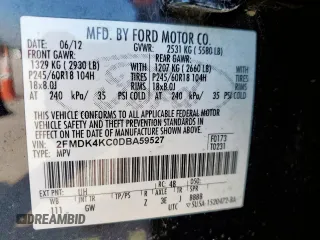 2013 Ford Edge Limited with VIN 2FMDK4KC0DBA59527, listed as a Copart auction lot 52045285 with 175,257 mi miles and Clean Title. Bid and sale history available at carsss.com. Image 13.