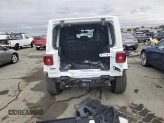 2021 Jeep Wrangler Unlimited Sahara High Altitude with VIN 1C4HJXEM2MW539162, listed as a Copart auction lot 81985614 with Not provided miles and Salvage title. Bid and sale history available at DreamBid. Image 6.