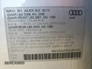 2013 Audi Q5 Premium with VIN WA1CFAFPXDA064787, listed as a Copart auction lot 89256705 with 130,529 mi miles and Salvage Title. Bid and sale history available at carsss.com. Image 14.