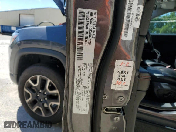 2021 Jeep Compass Trailhawk with VIN 3C4NJDDB7MT598280, listed as a Copart auction lot 58241695 with 116,928 mi miles and Salvage title. Bid and sale history available at DreamBid. Image 13.