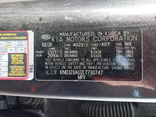 2020 Kia Soul LX with VIN KNDJ23AU2L7730747, listed as a IAAI auction lot 41474294 with 67,975 mi miles. Bid and sale history available at carsss.com. Image 9.