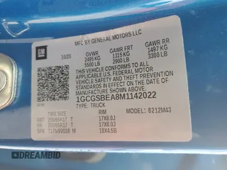 2021 Chevrolet Colorado 2WD Work Truck with VIN 1GCGSBEA8M1142022, listed as a Copart auction lot 51664265 with 56,130 mi miles and Salvage title. Bid and sale history available at DreamBid. Image 13.