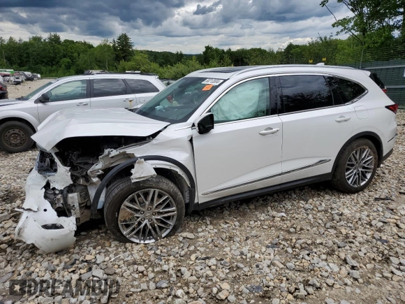 2023 Acura MDX w/Advance Package with VIN 5J8YE1H8XPL020139, listed as a Copart auction lot 58213504 with 0 mi miles and Salvage Title. Bid and sale history available at carsss.com. Image 1.