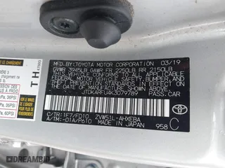 2019 Toyota Prius L Eco with VIN JTDKARFU4K3079789, listed as a IAAI auction lot 41897586 with 93,593 mi miles. Bid and sale history available at carsss.com. Image 9.