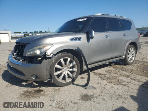 2011 Infiniti QX56 7-passenger with VIN JN8AZ2NF3B9502751, listed as a Copart auction lot 52233705 with Not Provided miles and Salvage Title. Bid and sale history available at carsss.com. Image 1.