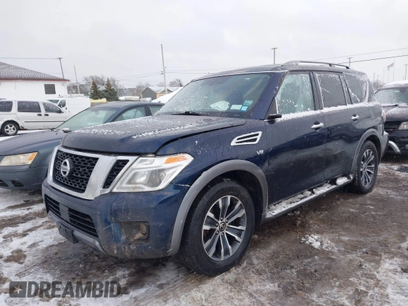 2020 Nissan Armada SL with VIN JN8AY2NC5LX519119, listed as a IAAI auction lot 41447880 with 100,862 mi miles. Bid and sale history available at carsss.com. Image 2.