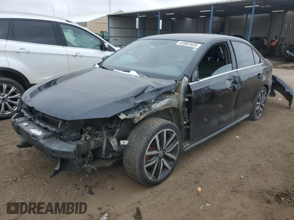 2014 Volkswagen Jetta GLI Edition 30 with VIN 3VW4S7AJ3EM382764, listed as a Copart auction lot 43962425 with 92,992 mi miles and Salvage title. Bid and sale history available at DreamBid. Image 1.