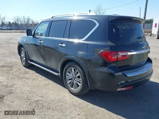 2018 Infiniti QX80 with VIN JN8AZ2NF7J9663781, listed as a IAAI auction lot 41685502 with 112,876 mi miles. Bid and sale history available at carsss.com. Image 3.
