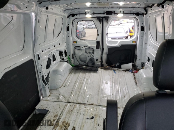 2023 Ford Transit Cargo with VIN 1FTYE1Y88PKB74921, listed as a Copart auction lot 44746485 with 52,376 mi miles and Salvage Title. Bid and sale history available at carsss.com. Image 10.