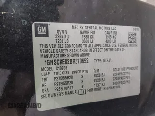 2011 Chevrolet Suburban LTZ с VIN 1GNSCKE02BR370652, выставлен на аукционе IAAI как лот 42473065 с пробегом 250 085 миль миль и . История ставок и продаж доступна на DreamBid. Изображение 9.