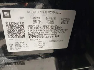 2020 Cadillac XT4 FWD Premium Luxury with VIN 1GYFZCR42LF144359, listed as a IAAI auction lot 42012677 with 34,490 mi miles and . Bid and sale history available at carsss.com. Image 9.