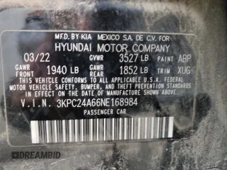 2022 Hyundai Accent SE with VIN 3KPC24A66NE168984, listed as a Copart auction lot 49414035 with 85,969 mi miles and Salvage Title. Bid and sale history available at carsss.com. Image 12.