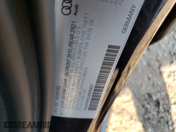 2018 Audi S6 Premium Plus z VIN WAUFFAFC4JN000827, wystawiony jako Copart lot #75673354 z przebiegiem 55 783 mil mil oraz Szkoda całkowita • Salvage title. Historia ofert i sprzedaży dostępna na DreamBid. Obrazek 12.
