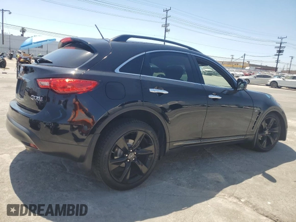 2015 Infiniti QX70 with VIN JN8CS1MU9FM380312, listed as a Copart auction lot 54104005 with 100,678 mi miles and Salvage Title. Bid and sale history available at DreamBid. Image 3.